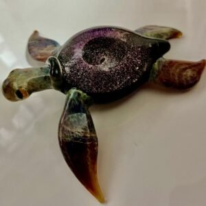 Turtle Sculpture with a dicroic Galaxy Vortex inside